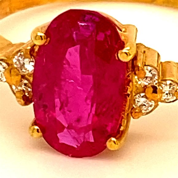 Jegdalek Ruby 2.32ct Diamonds 22K Yellow Gold Ring - Picture 6 of 6